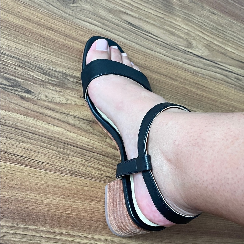 Nisolo Black Leather Block Heel Sandals - Picture 10 of 11